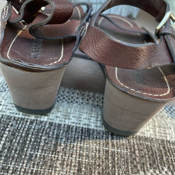 Jil Sander leather platform sandals/ wedges in gorgeous brown size 38